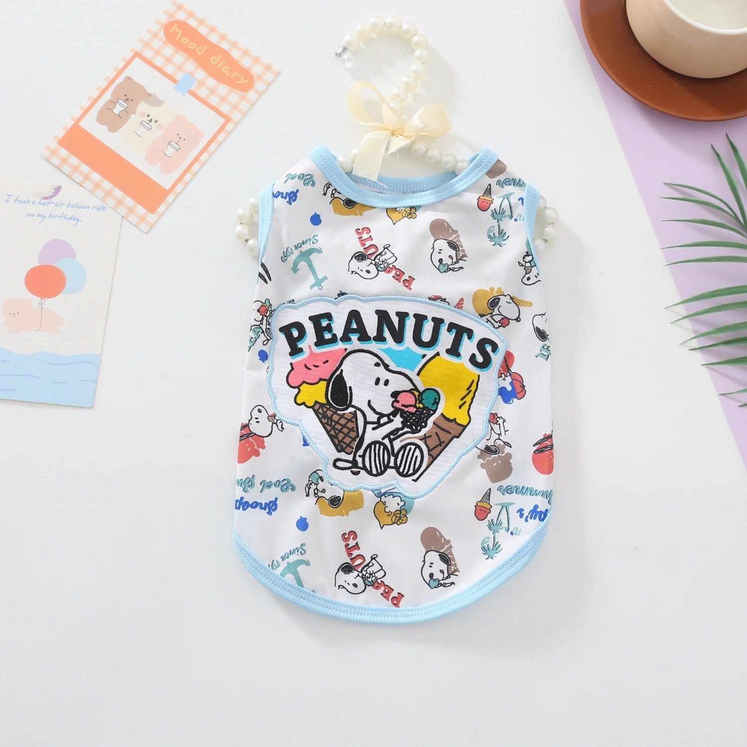 宠物衣服春夏薄款凉感刺绣背心 SNOOPY