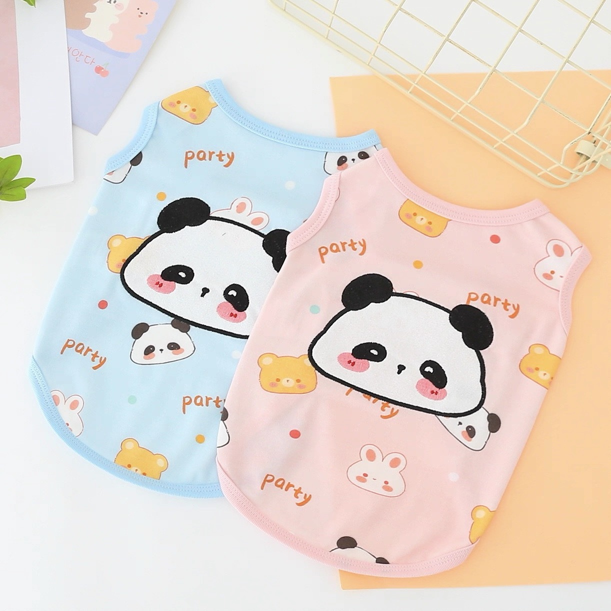 卡通宠物狗猫可爱熊猫背心衣服