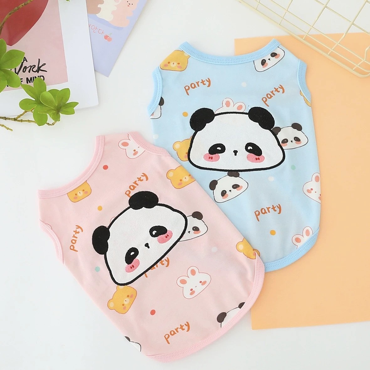 卡通宠物狗猫可爱熊猫背心衣服