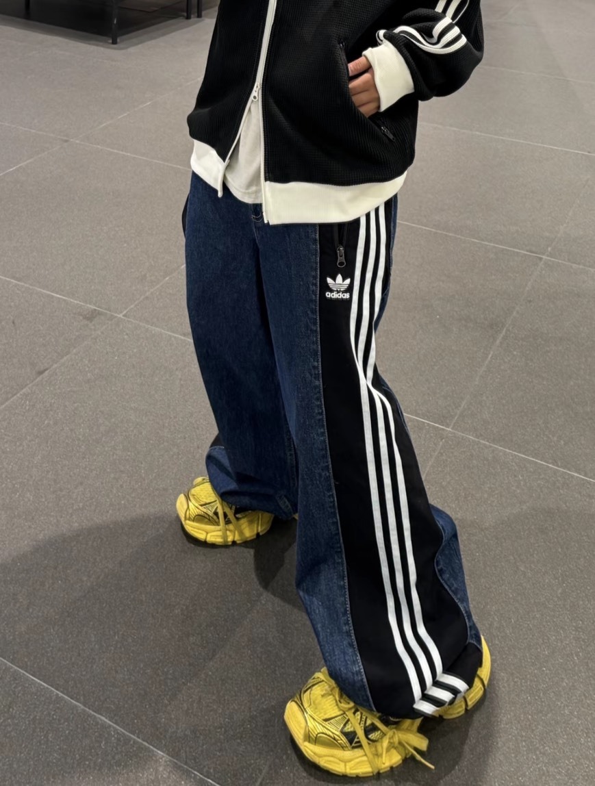 Adidas Originals 拼接 牛仔寬褲 KC2636