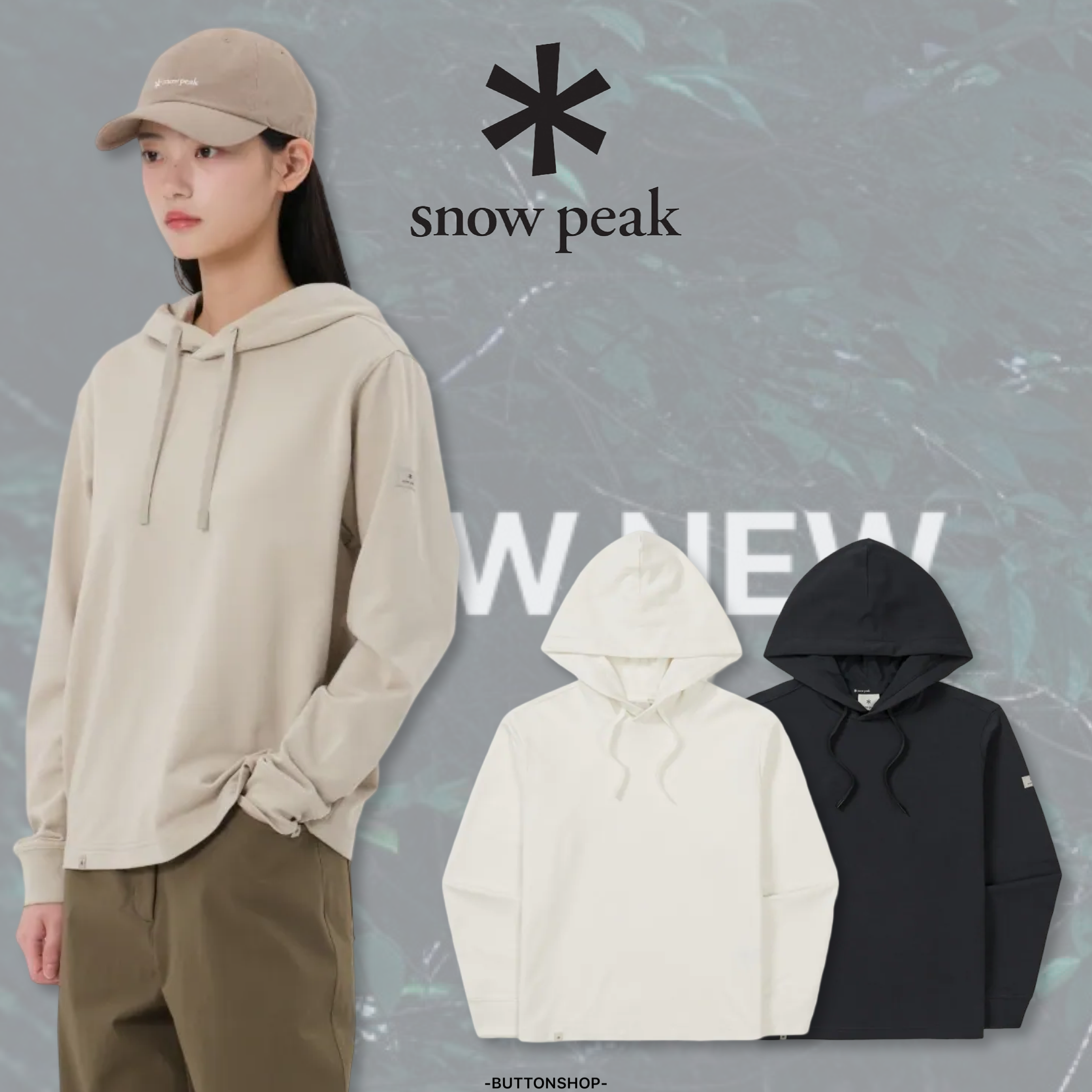 【代購】snow peak Basic Women Semi Crop Hood T-shirt 女款 基本款 帽tee S25FWFHD11