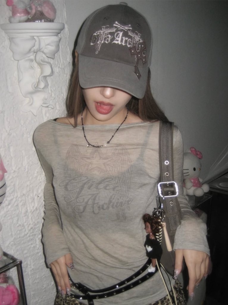 [natty同款] gila archive - STAR WING SHEER LONG SLEEVE (GREY)