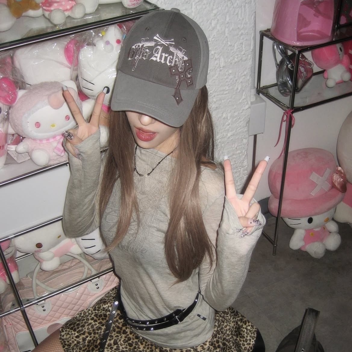 [GAEUL同款] gila archive - CROSS PATCHED PISTOL BALLCAP (GREY)