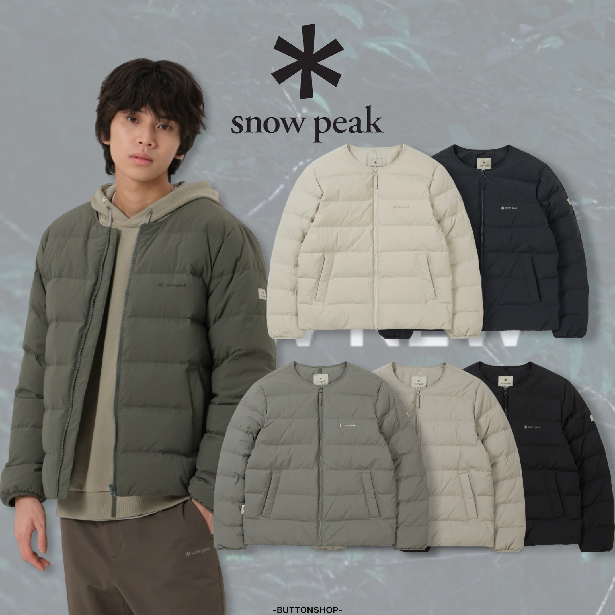 【現貨】snow peak Land Light Down Jacket 無領式 輕羽絨外套 BTS 金泰亨同款 S25WMGDJ60