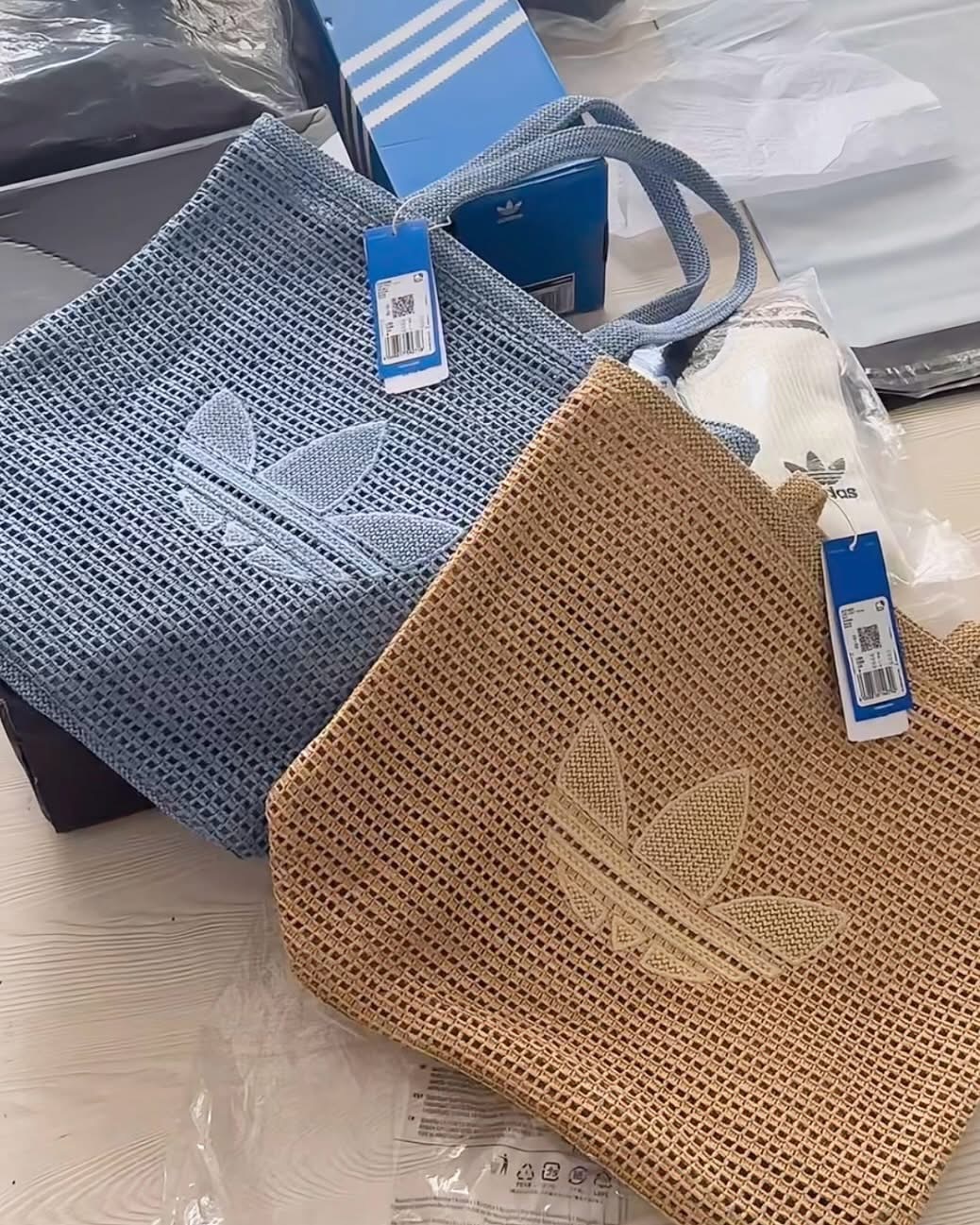 【Luxury】限量優惠 Adidas ORI KNI竹編包 編織 托特包 手提包 側肩包 鏤空針織 腋下包 KW2006 夏天必備 藤編包