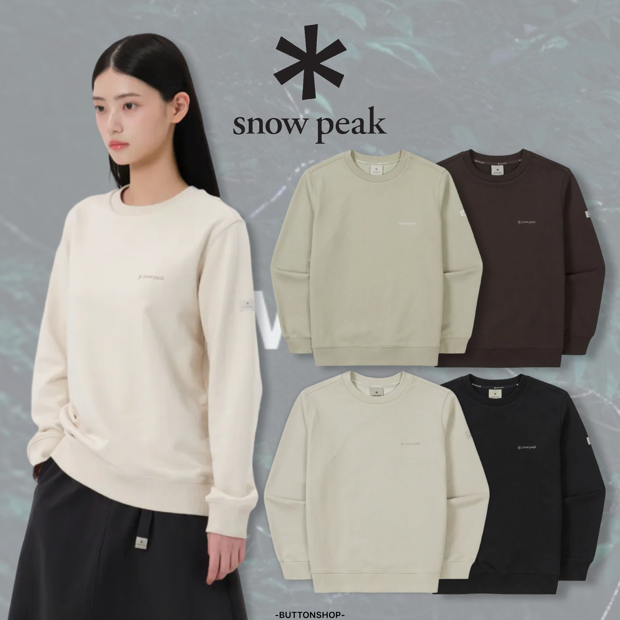 【現貨】snow peak Land Women Sweatshirt 女款 手臂標籤logo 大學tee S25FWFHT61