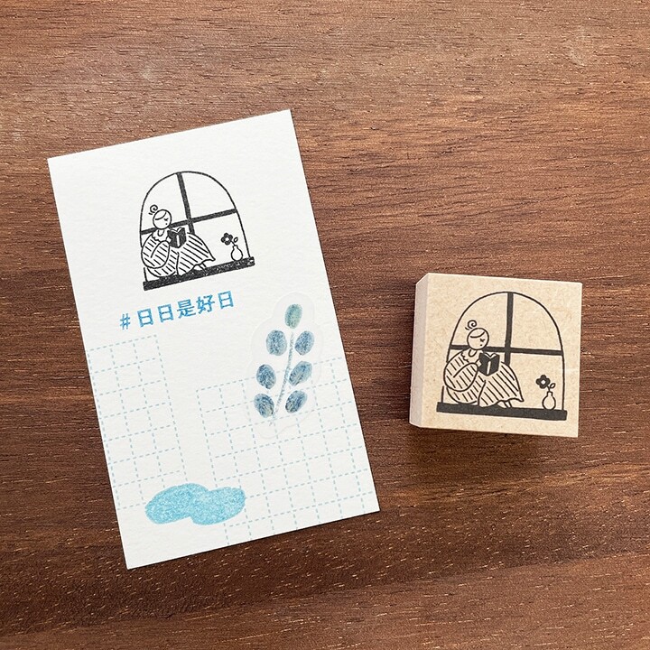 潛水女孩 木製印章｜日本Stamp Marche