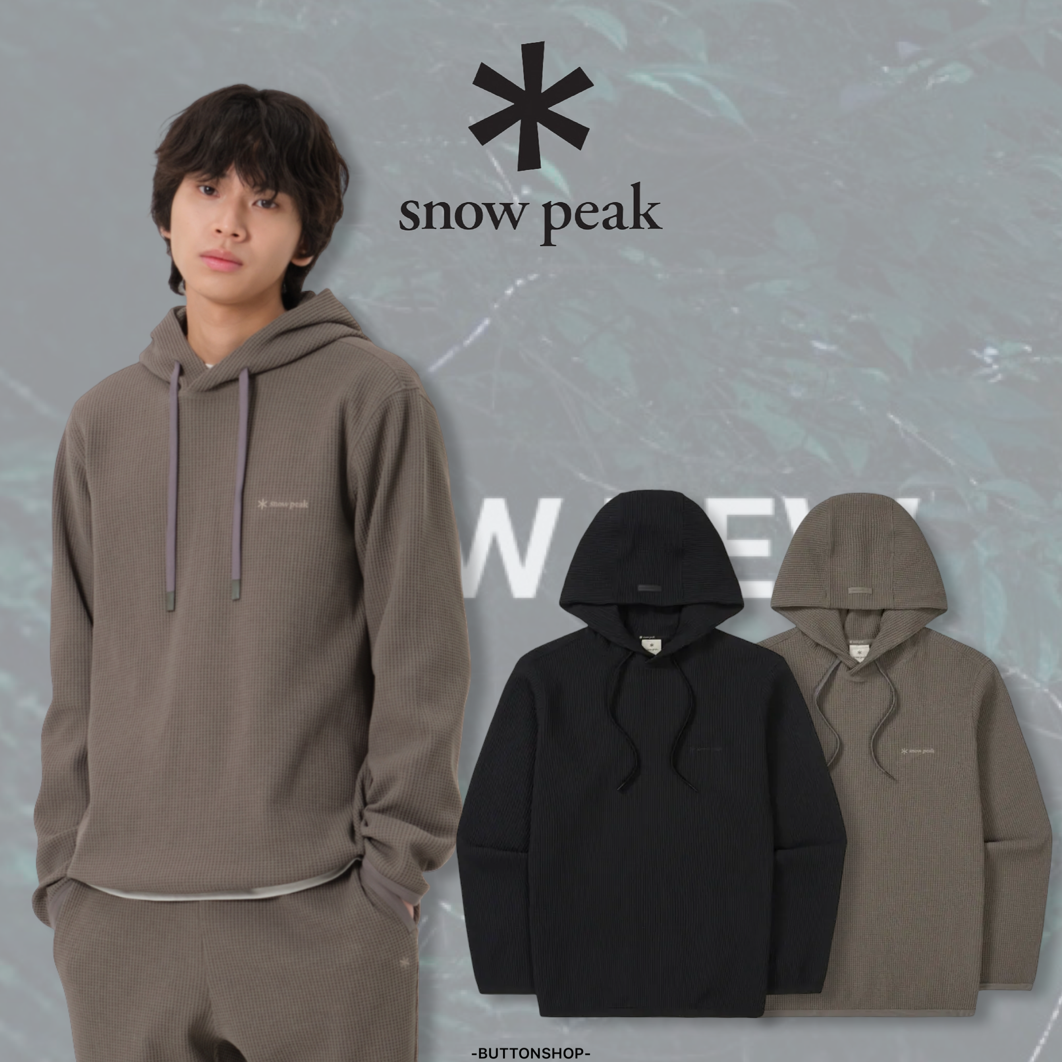【現貨】snow peak Waffle Hood T-shirt 華夫格 帽tee BTS 金泰亨同款 S25FMTHD16