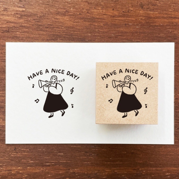 HAVE A NICE DAY女孩 木製印章｜日本Stamp Marche