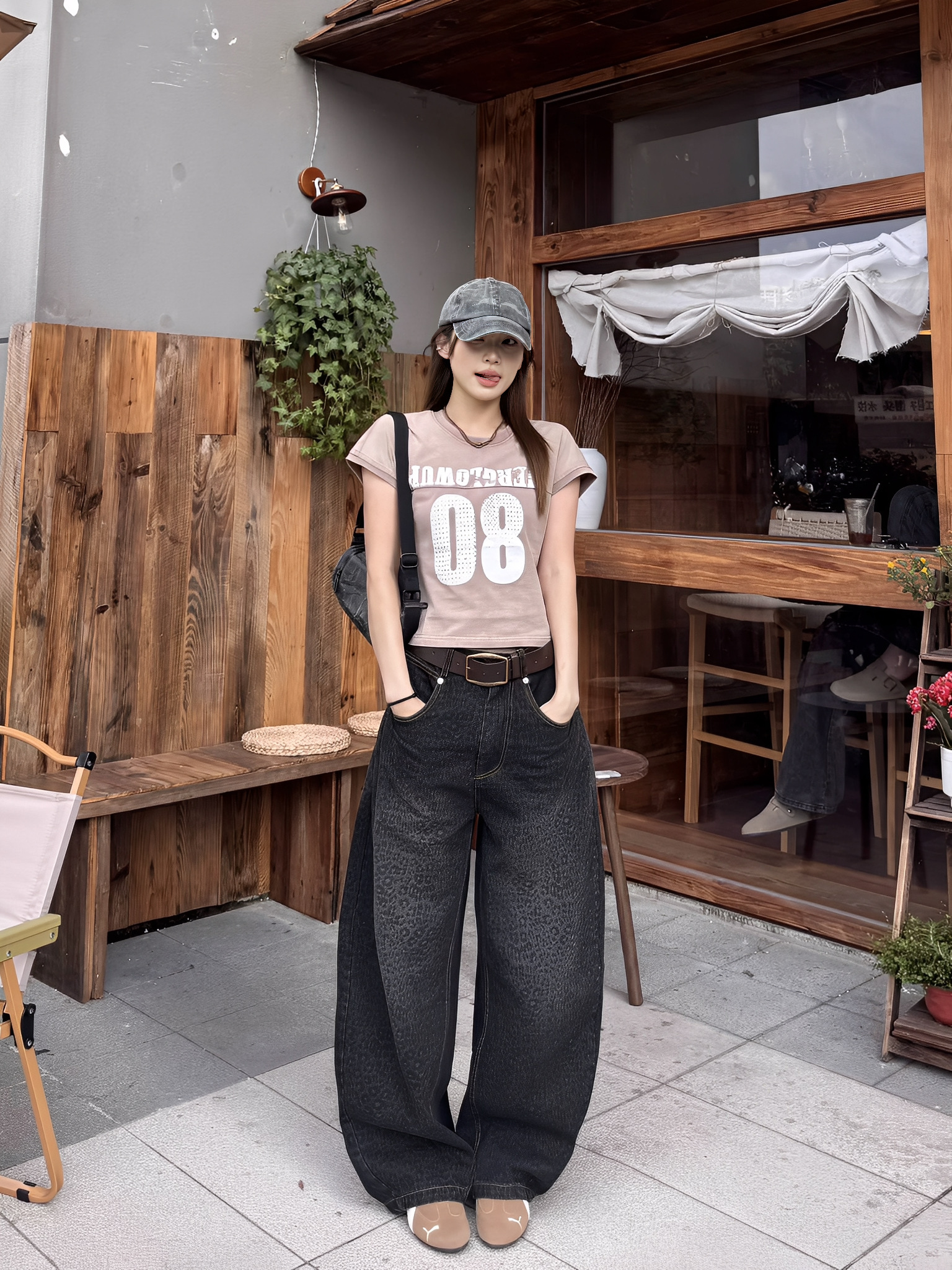 美式 漸層 做舊 豹紋 彎刀 牛仔 長褲