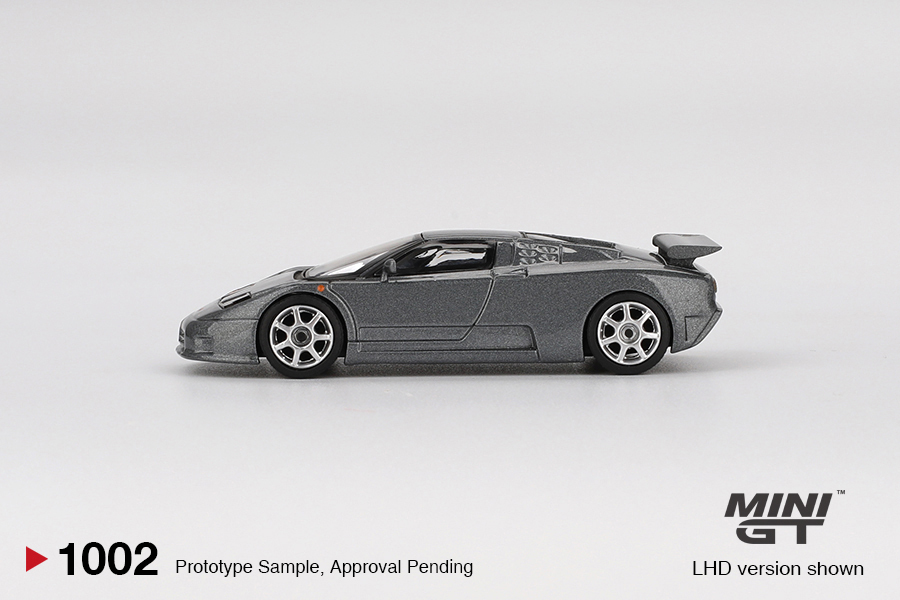 Mini GT #1002 Bugatti EB110 Super Sport Grigio Scuro Model Car