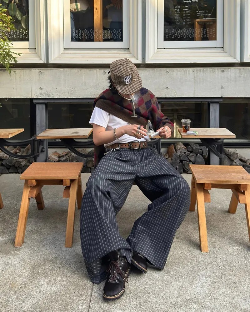 <快速出貨>PUSH PUSH PP STRIPES PANTS 條紋寬鬆長褲 兩色