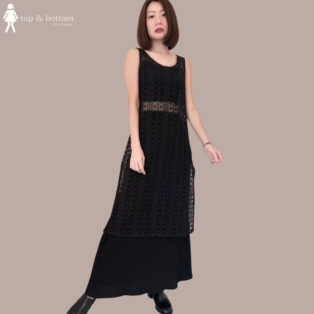 CROCHET SLEEVELESS SHIFT DRESS