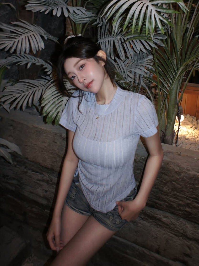 SIMON MADE GC-2505 杯子蛋糕 抽皺 坑條 短T