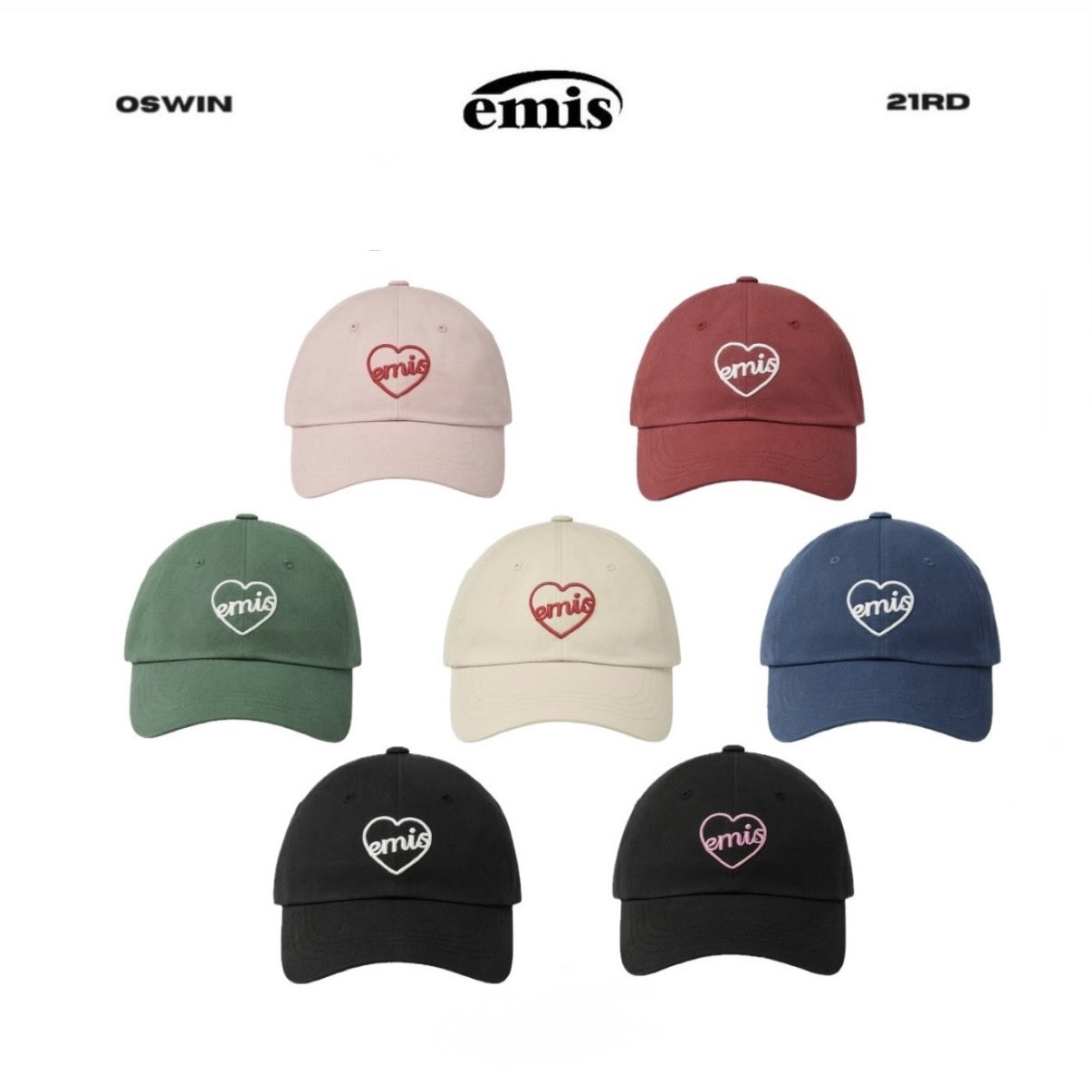 韓國 EMIS 愛心刺繡 棒球帽