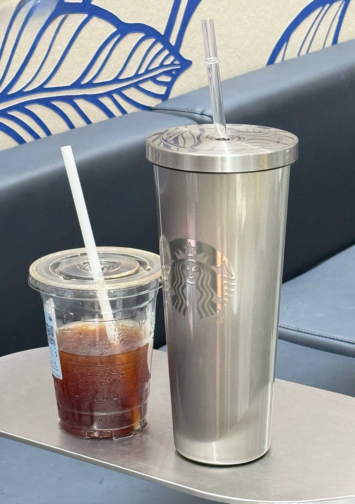 Starbucks 星巴克 官方正版 貓眼漸變灰白吸管杯 不銹鋼 保溫杯 隨行杯 800ML/預購