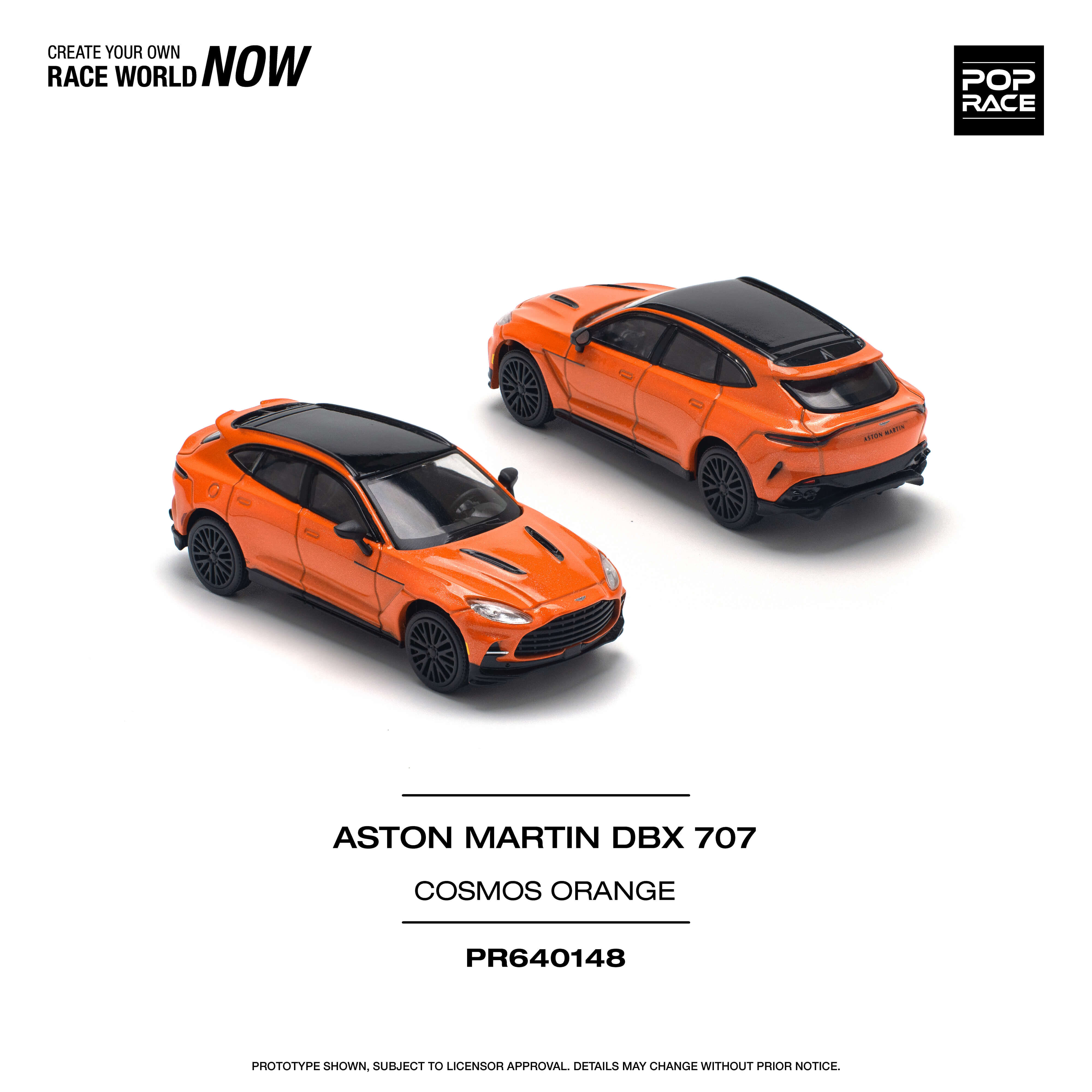 POPRACE 1/64 ASTON MARTIN DBX 707 - COSMOS ORANGE Model Car