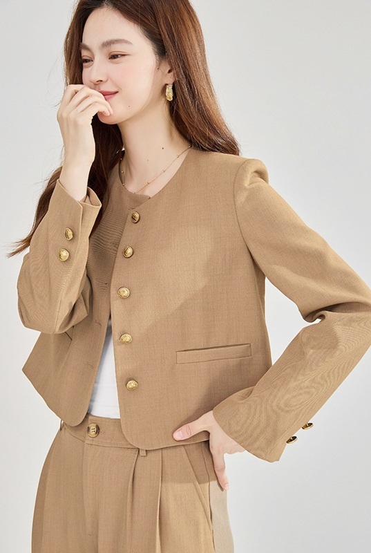 圓領短版西裝外套 兩色