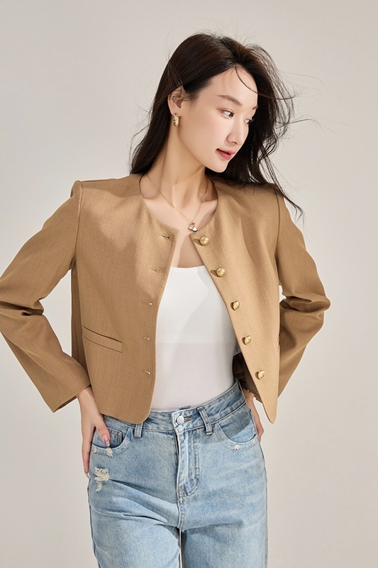圓領短版西裝外套 兩色