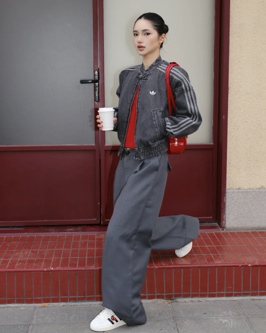 Adidas Originals 短版牛仔外套 水洗灰 JY8274