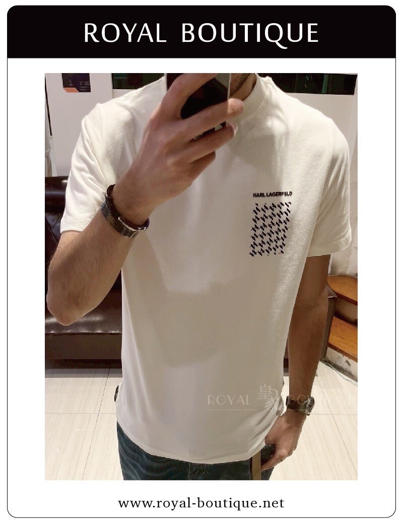 KARL LAGERFELD 卡爾 左胸英字縮寫KL短T