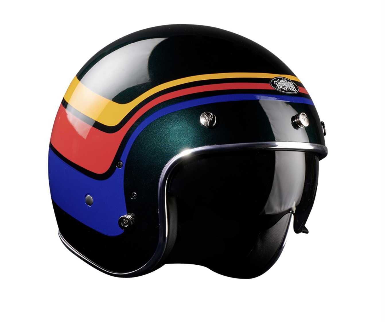 蒙古人 彩繪內墨鏡復古帽-3Lines【石墨綠】3/4罩式