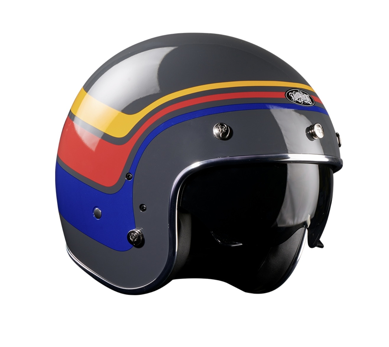 蒙古人 彩繪內墨鏡復古帽-3Lines【石墨灰】3/4罩式