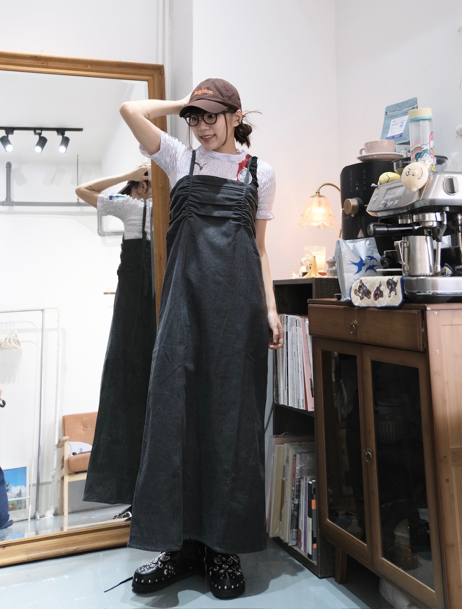 就褶牛仔顯瘦OPS