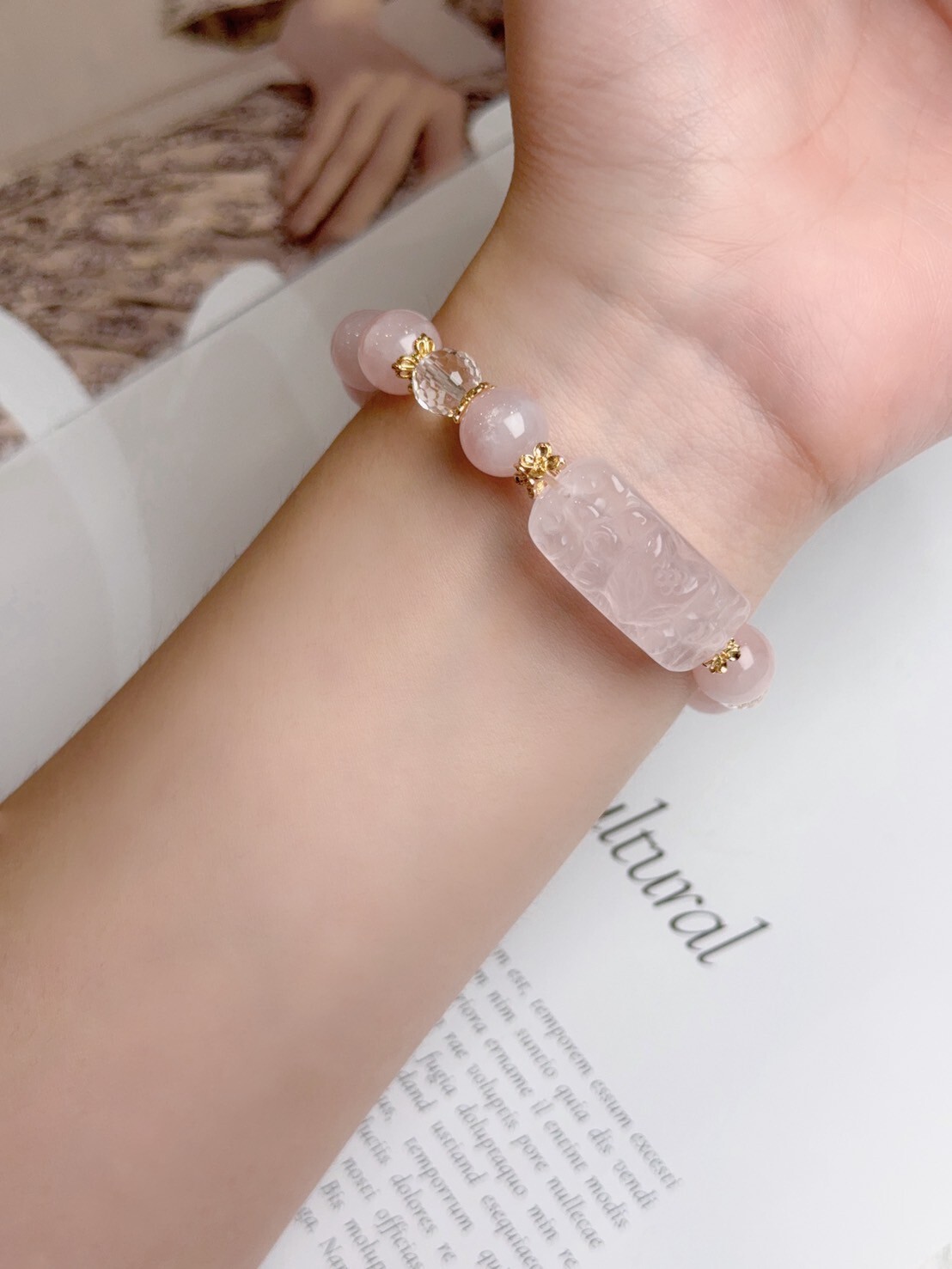 粉晶狐仙水晶手鍊