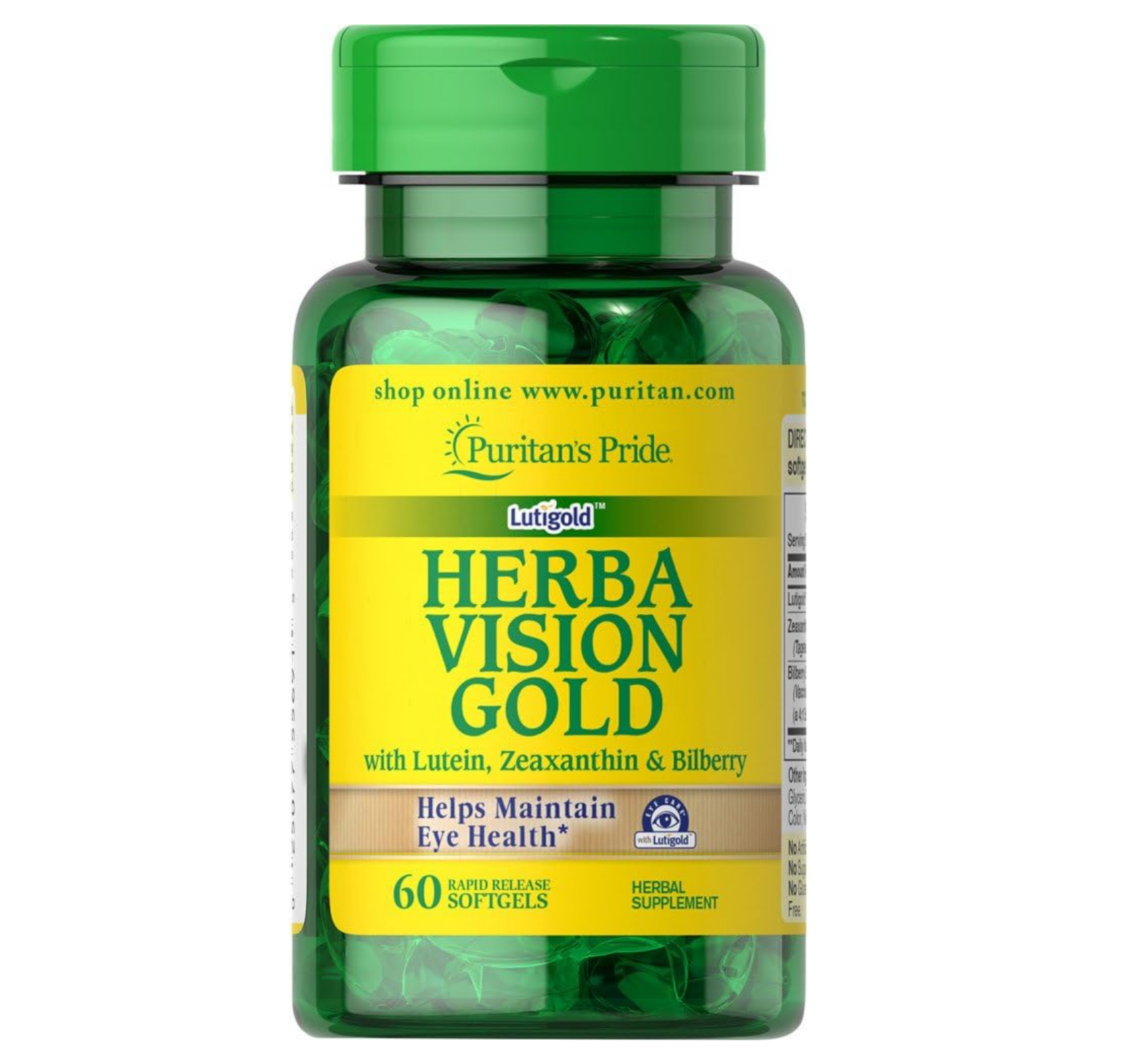 【Puritan's Pride】金牌 葉黃素 HERBA VISION GOLD 含越橘 玉米黃素 60顆