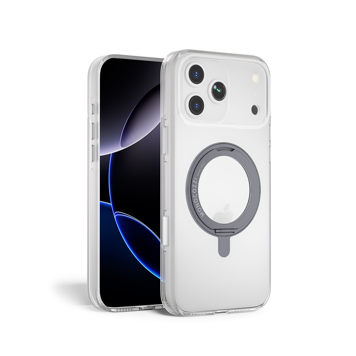 for iPhone 17 Pro Max | ESSENTIALS Crystal｜ Magnetic Charging Compatible Shockproof Crystal Clear Case w/ rotatable ring - Transparent