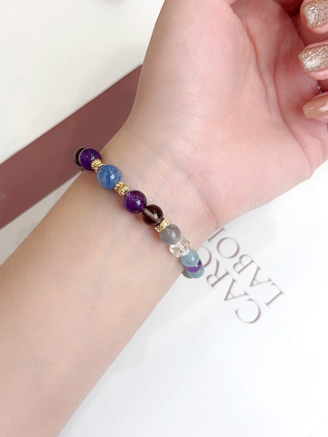 灰月光/海藍寶/白水晶/紫水晶/藍晶石/茶晶水晶手鍊