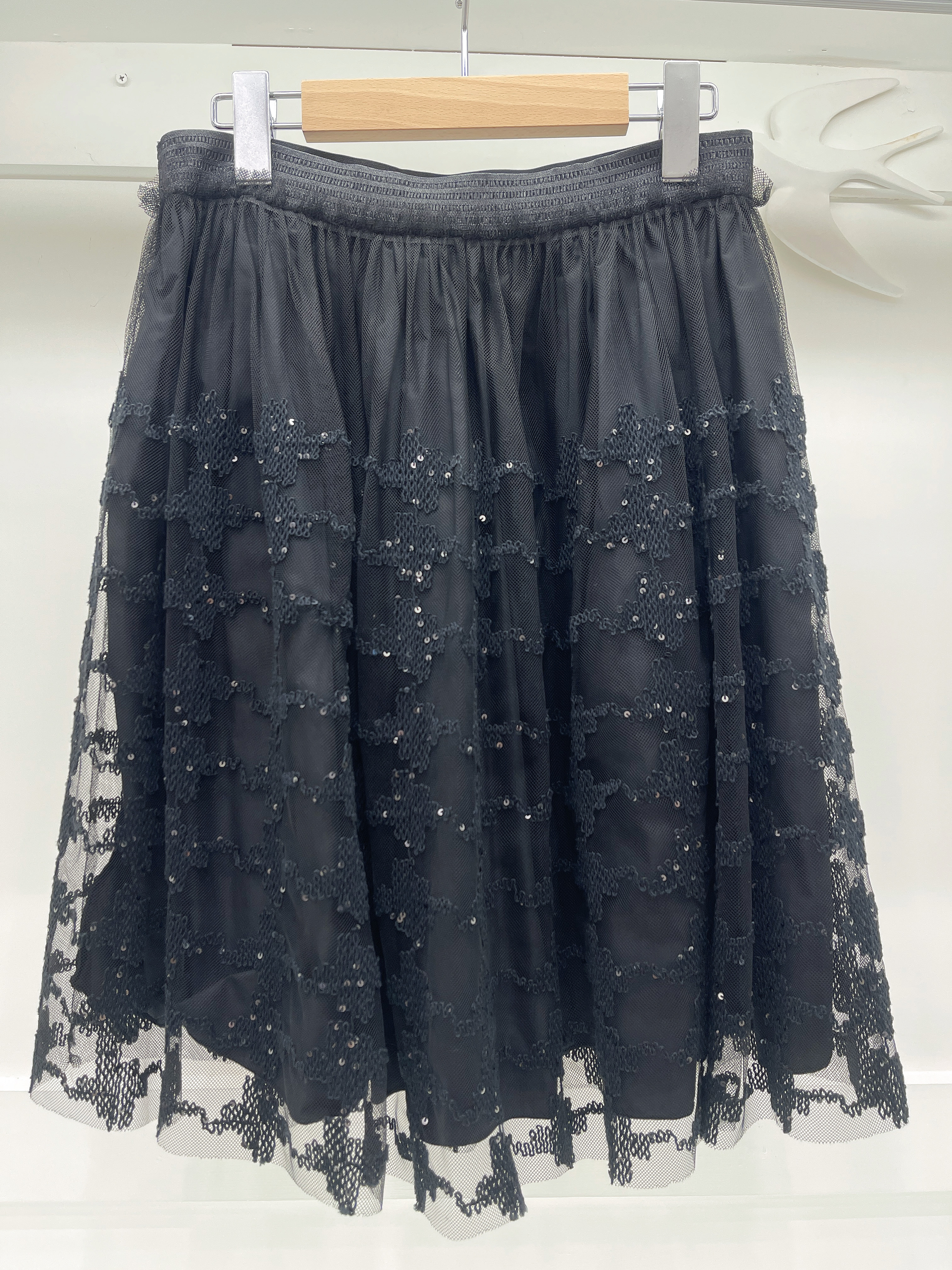 Lanvin刺繡亮片紗裙