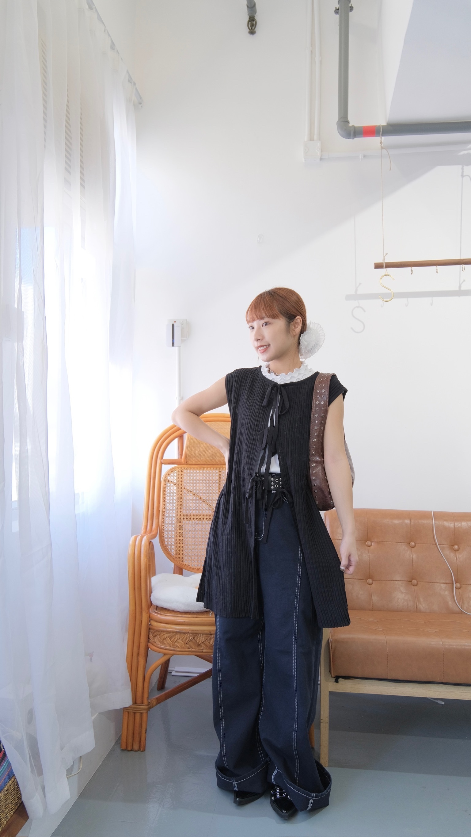 2WAYS直紋ribbon長Top