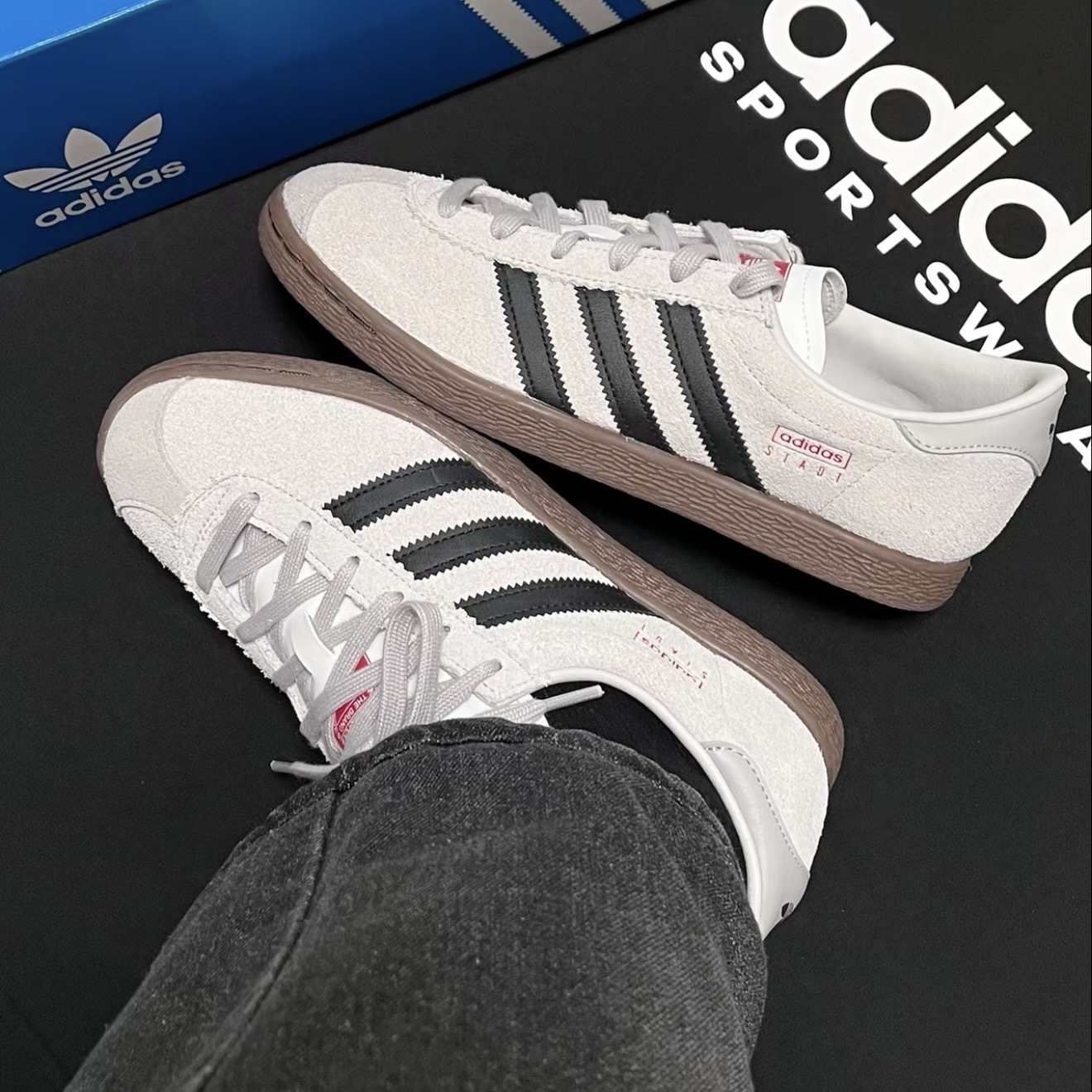 ADIDAS ORIGINALS STADT 煙灰 麂皮 復古 焦糖底 德訓鞋 JR6342