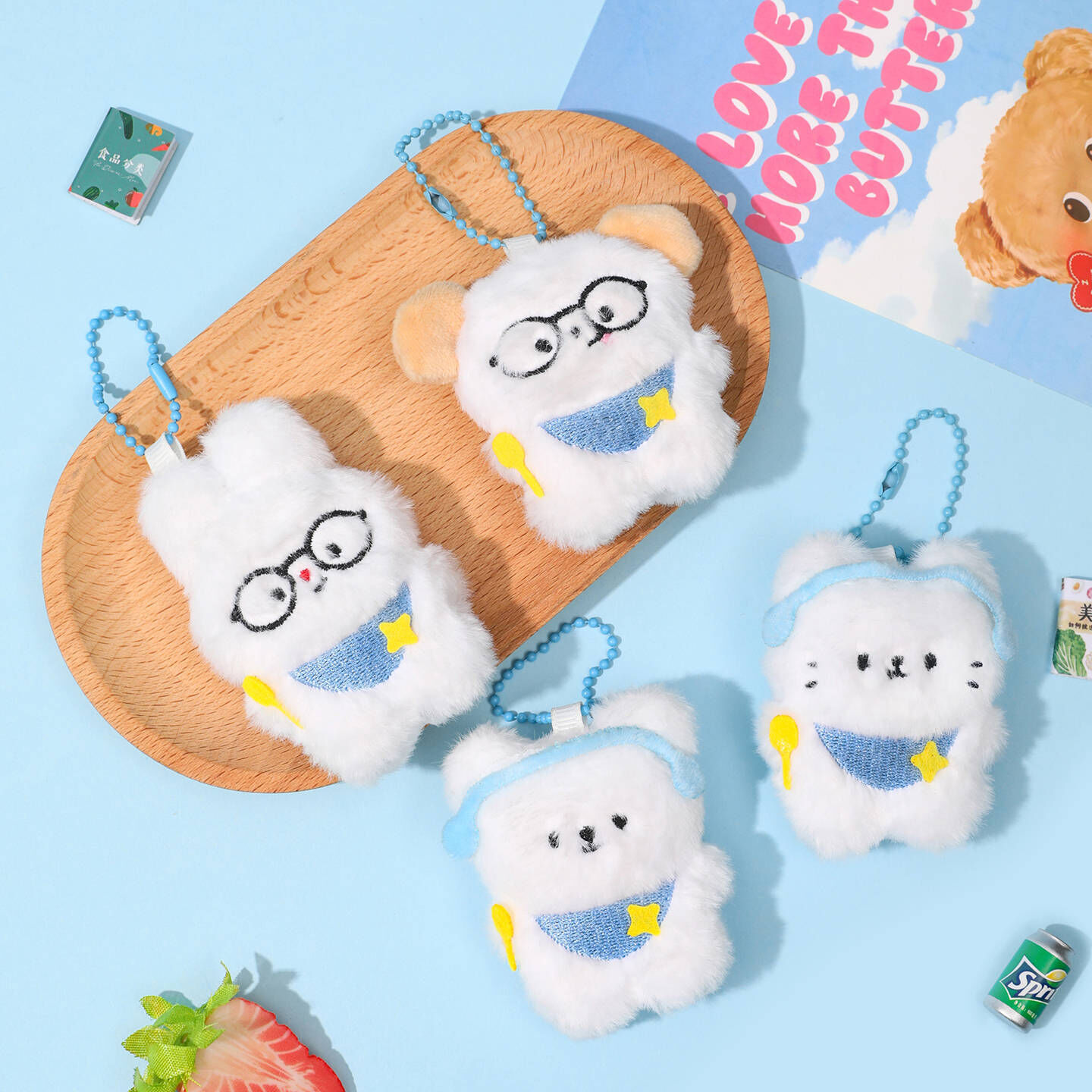 耳機眼鏡動物好朋友吊飾