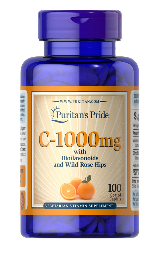 【Puritan's Pride 】Vitamin C-1000 維他命C 1000mg +生物類黃酮和玫瑰果 100顆