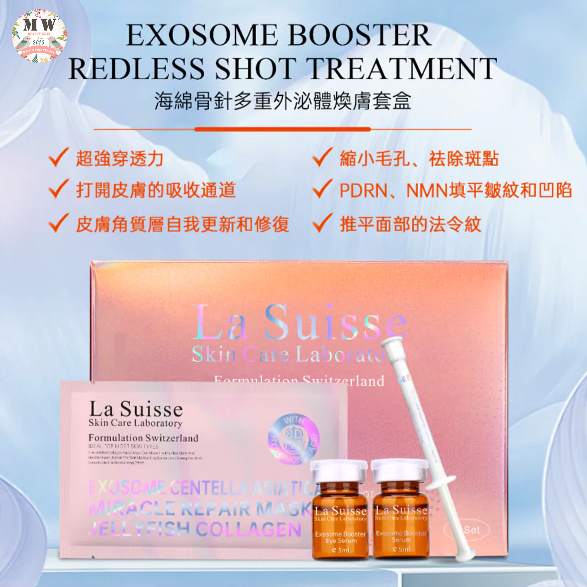 La Suisse 海綿骨針多重外泌體煥膚套盒 (一盒六次)