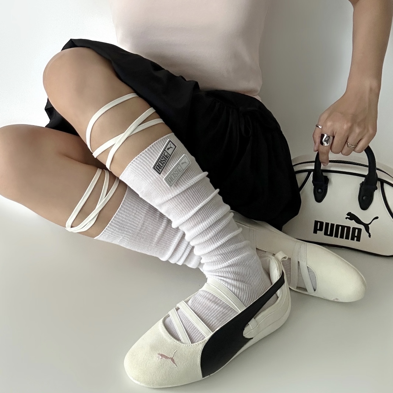 Rosé x PUMA SPEEDCAT BALLET 白粉 芭蕾鞋 撞色白黑 聯名款 朴彩英 彪馬 404395-01