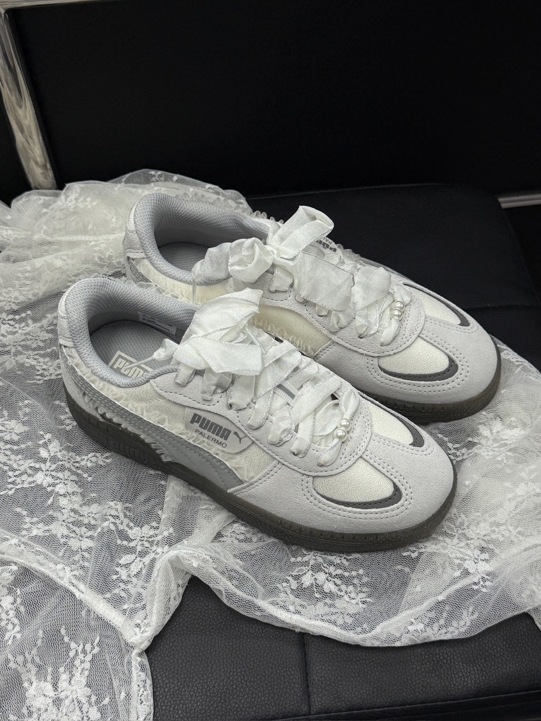 PUMA Palermo Moda Glam Athletics Wn 迷霧灰珍珠蕾絲 401286-01