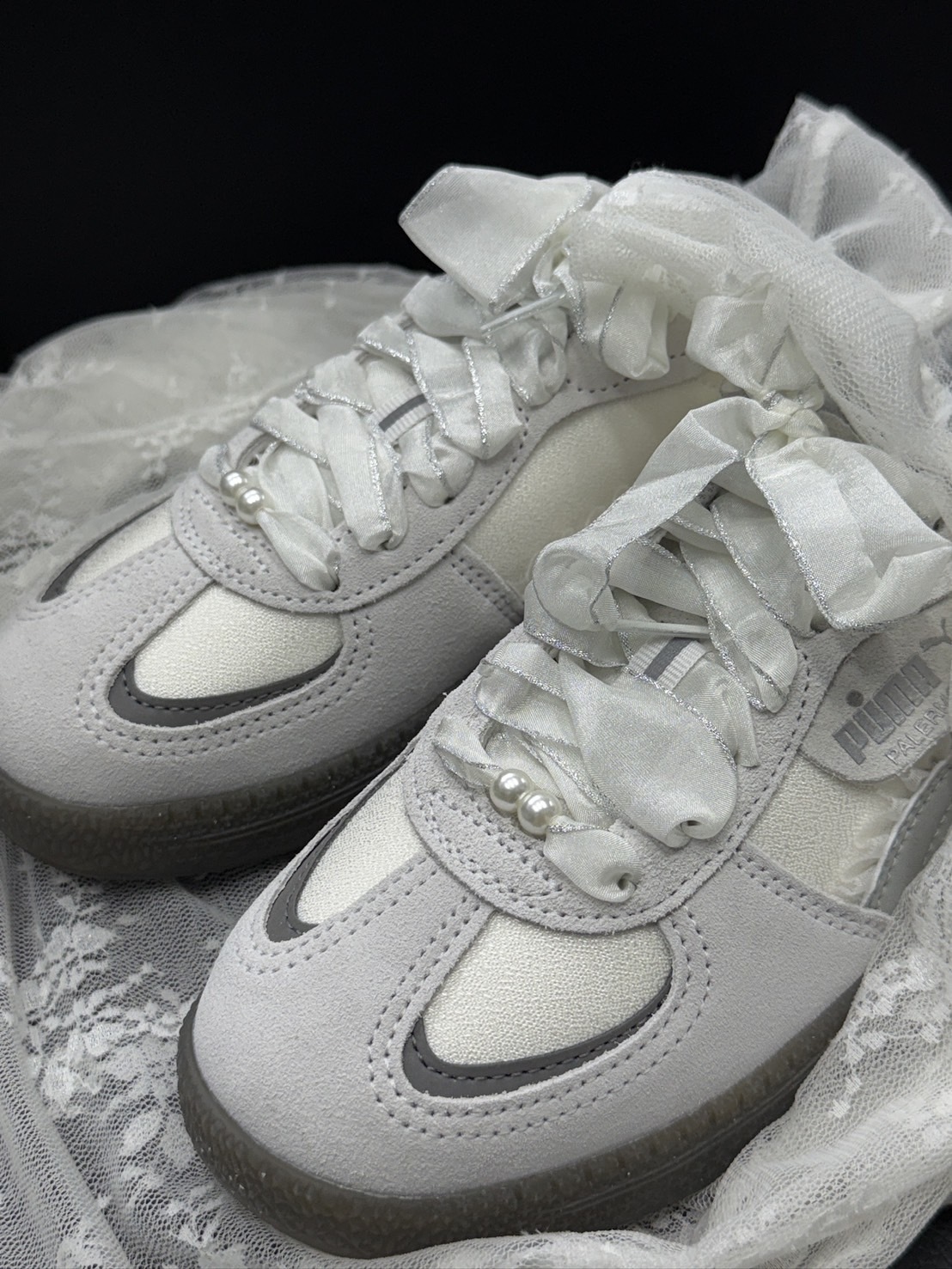 PUMA Palermo Moda Glam Athletics Wn 迷霧灰珍珠蕾絲 401286-01