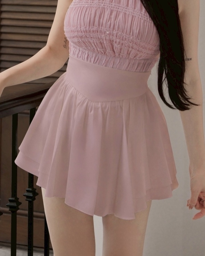 七夕限定-浪漫多層次抓皺褲裙