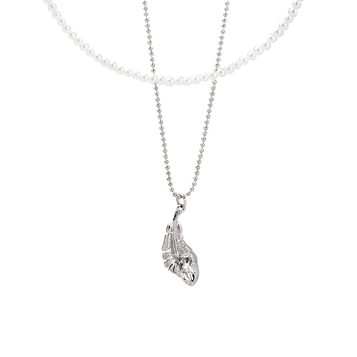 平價飾品,採用施華洛世奇珍珠,羽毛,項鍊