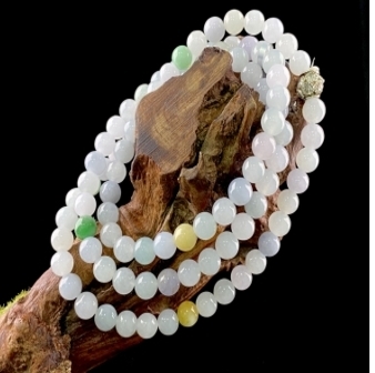 C017 翡翠（A货）三彩小清新多宝珠链