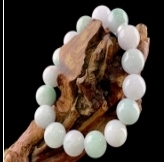 C024 翡翠（A货）晴绿双彩圆珠手串