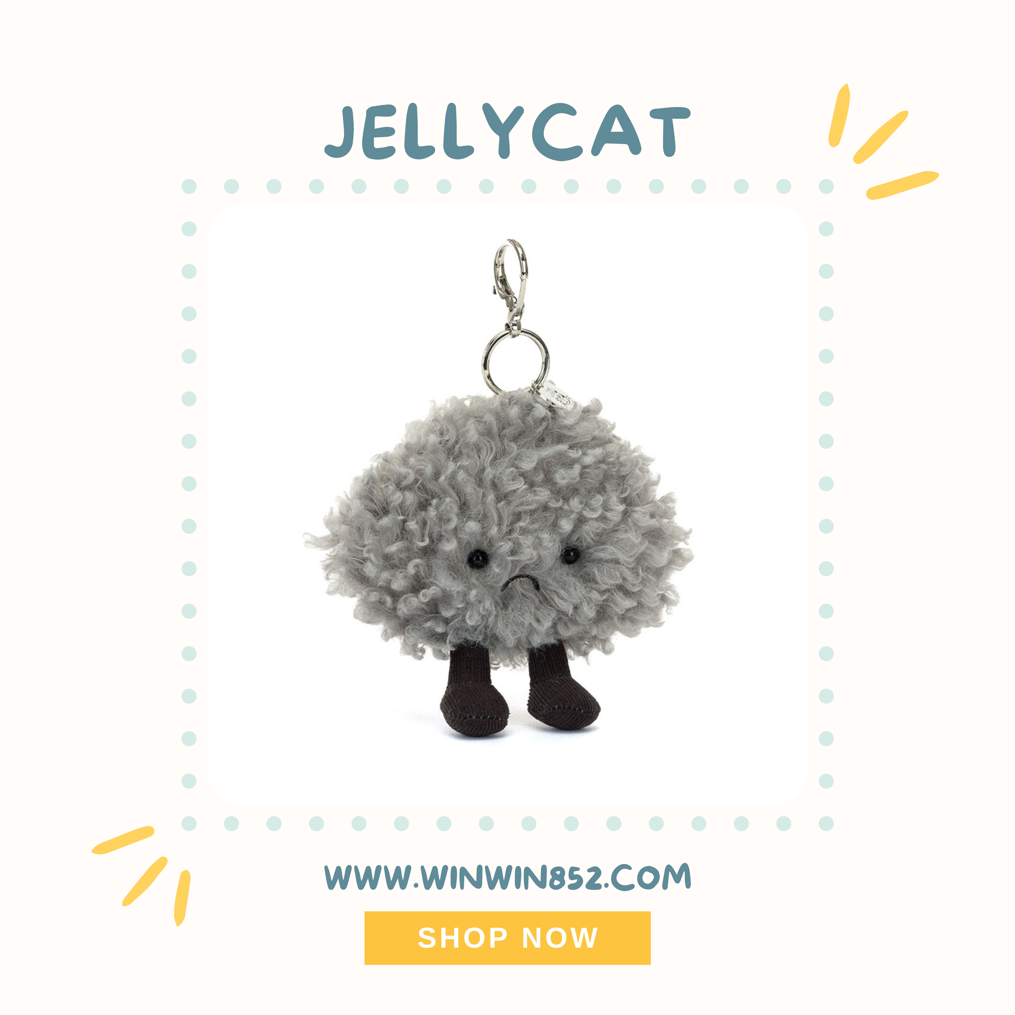 Jellycat Amuseables Storm Cloud Bag Charm