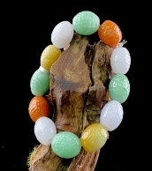 C032 翡翠（A货）三彩多宝糖果手串
