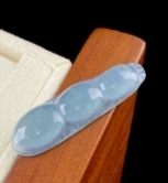 C057 翡翠（A货）蓝水福豆吊坠