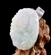 C066 翡翠（A货）晴绿花开富贵吊坠一枚