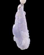 C105 翡翠（A货）满色紫底白菜（百彩）吊坠